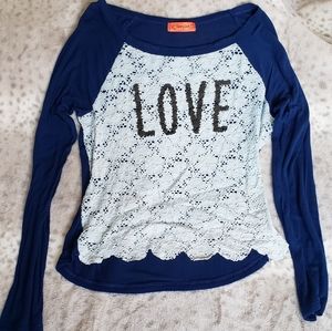 Spoiled Blue See Through Shirt